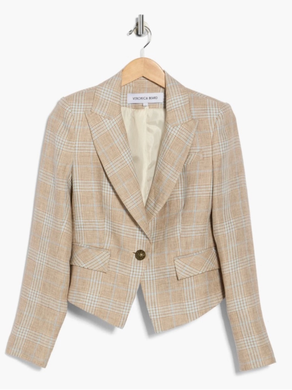 Veronica Beard Hosanna Plaid Linen Dickey Jacket NWT